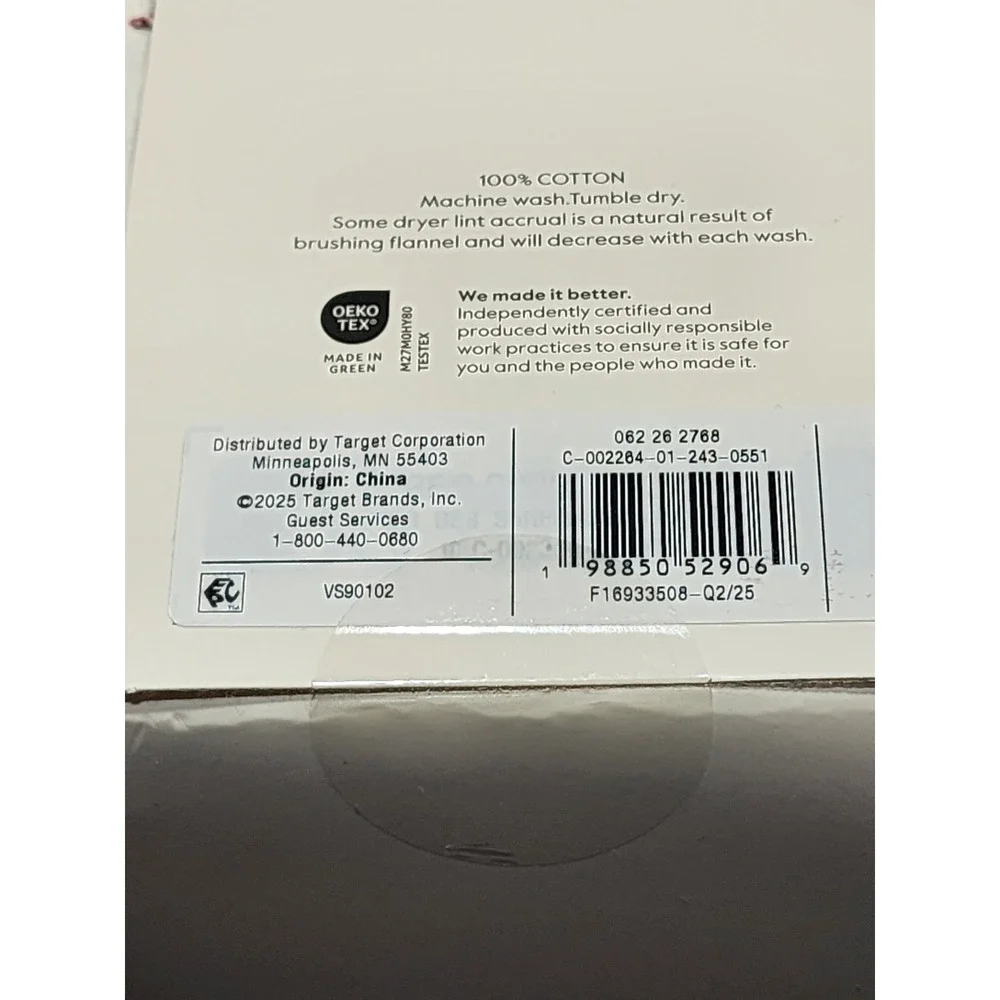 Threshold Flannel Sheet Set Queen Ultra Soft White Green Red Holiday Christmas